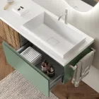 Përbërja e banjës së Sage Green dhe Cannettato Oak Prodhuar në Itali - Uranus Viadurini