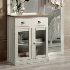 Përbërja hyrëse në dyll të bardhë dyngjyrësh dhe majë druri natyral - Fatuo Viadurini