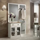 Përbërja hyrëse në dyll të bardhë dyngjyrësh dhe majë druri natyral - Fatuo Viadurini