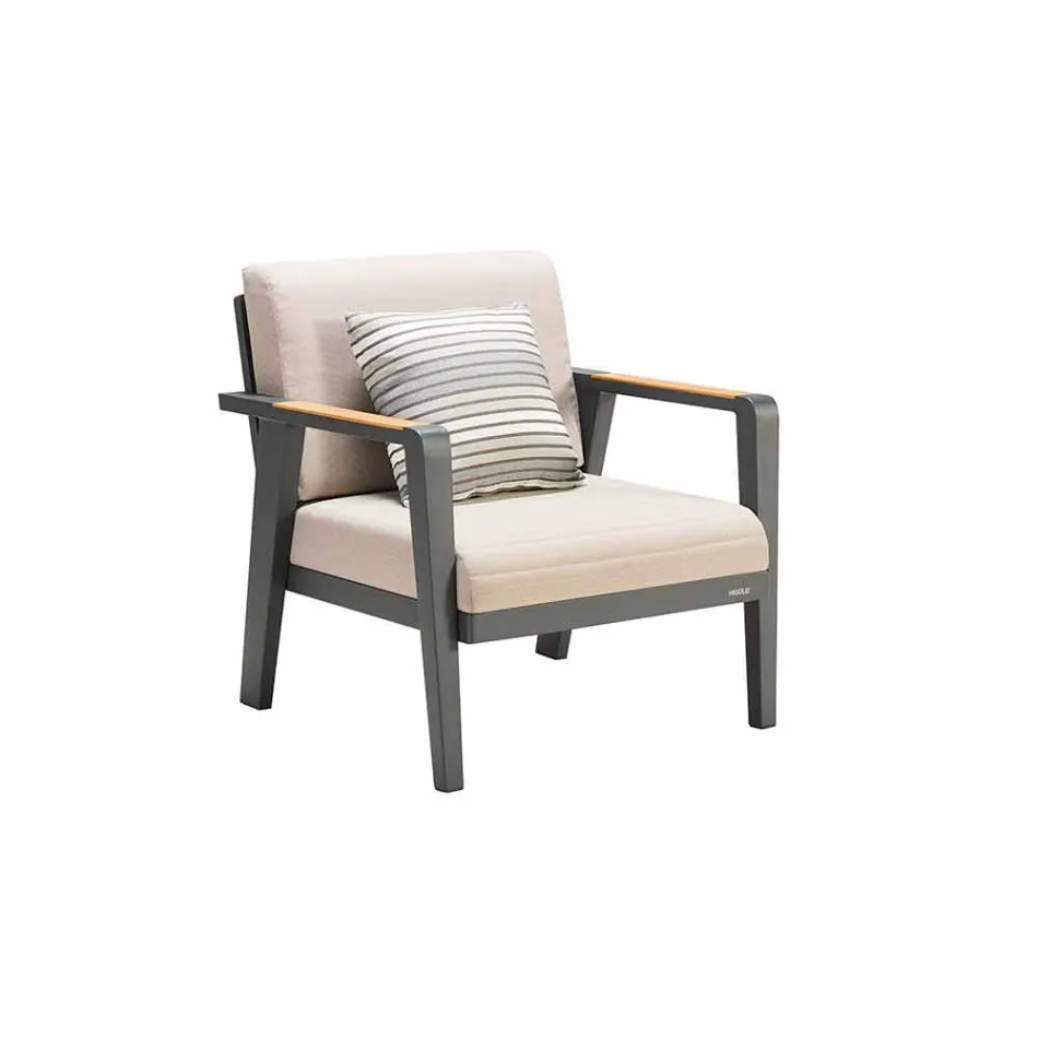 Përbërja e kopshtit divan 2 vendësh, 2 kolltuqe dhe tavolinë kafeje - Moira Viadurini