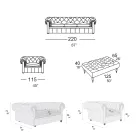 Kompozim i dhomës së ndenjes me divan, kolltuk dhe stol Made in Italy - Spassoso Viadurini