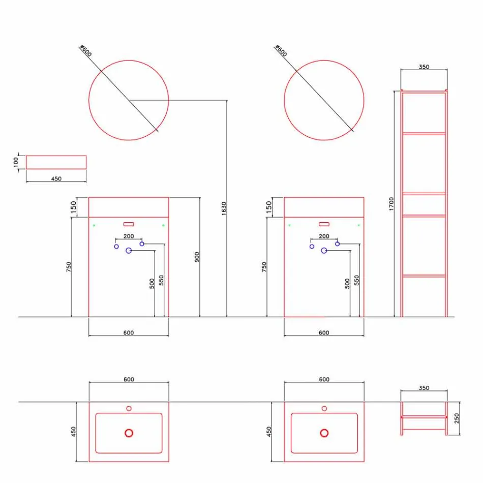 Përbërja e dyshemesë së mobiljeve të banjës me dizajn modern - Farart10 Viadurini