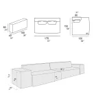 Përbërja e 1 divan, 1 mbështetëse krahu dhe 1 gadishull - E çuditshme Viadurini