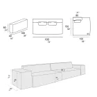 Përbërja e 1 divan, 1 mbështetëse krahu dhe 1 gadishull - E çuditshme Viadurini