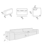 Përbërja e 1 divan, 1 mbështetëse krahu dhe 1 gadishull - E çuditshme Viadurini