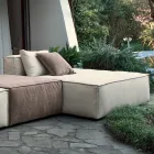 Përbërja e 1 pouf me mbështetëse, 1 pouf dhe 1 gadishull - E çuditshme Viadurini