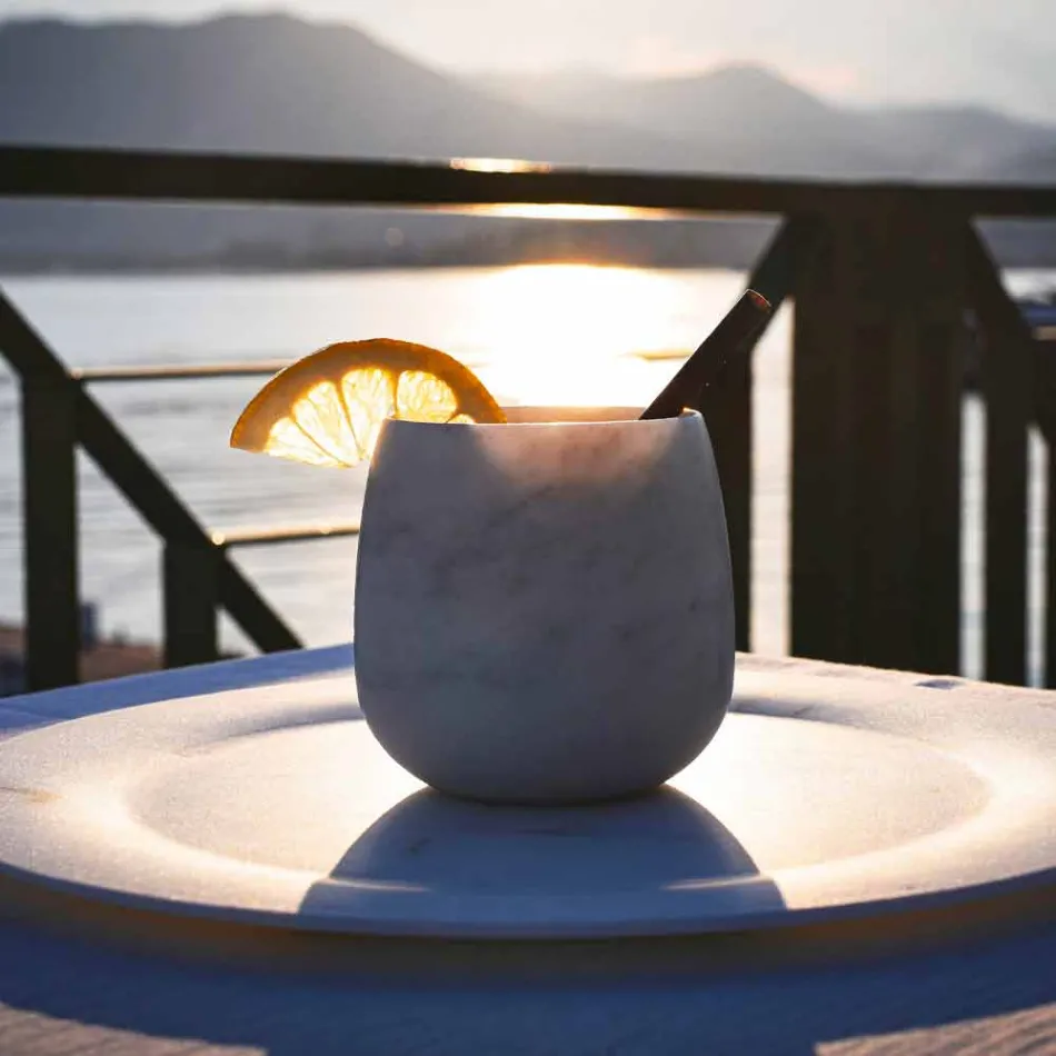 Përbërja e 2 gotave në mermer të bardhë Carrara prodhuar në Itali - Dolla Viadurini