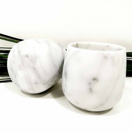 Përbërja e 2 gotave në mermer të bardhë Carrara prodhuar në Itali - Dolla Viadurini