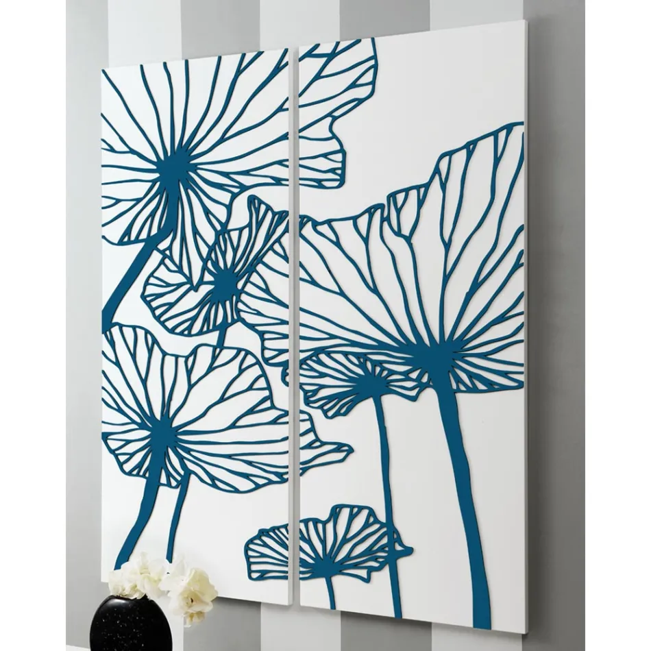 Përbërja e 2 paneleve që përshkruajnë lule të prodhuara në Itali - Sheryl Viadurini