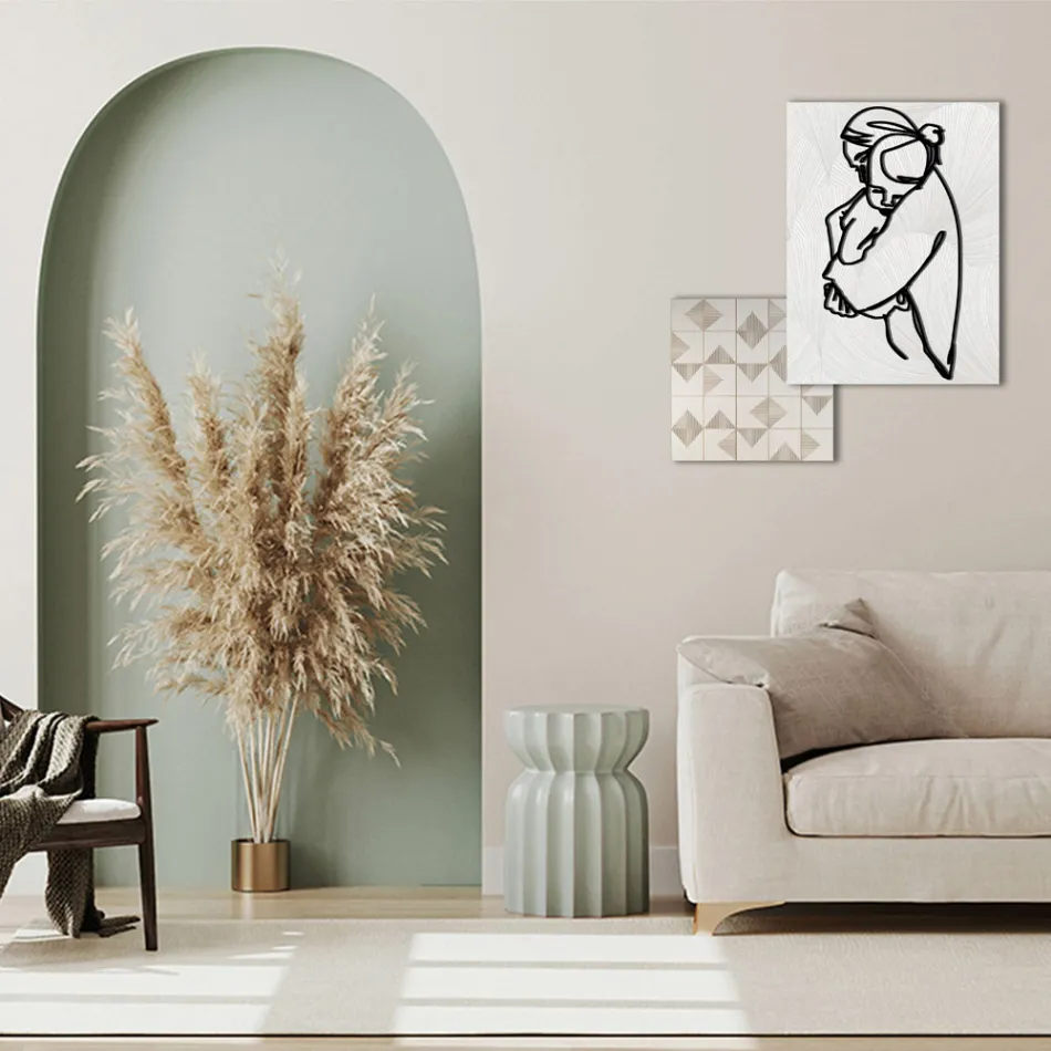 Përbërja e 2 paneleve me stilizim të një përqafimi Made in Italy - Kyoko Viadurini