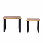 Përbërja e 2 tryezave të kafesë në lëvizje prej druri dhe çeliku - Artur Viadurini