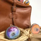 Përbërja me 3 qirinj dylli me ngjyra, Copa unike, Prodhuar në Itali - Dela Viadurini