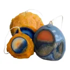 Përbërja me 3 qirinj dylli me ngjyra, Copa unike, Prodhuar në Itali - Dela Viadurini