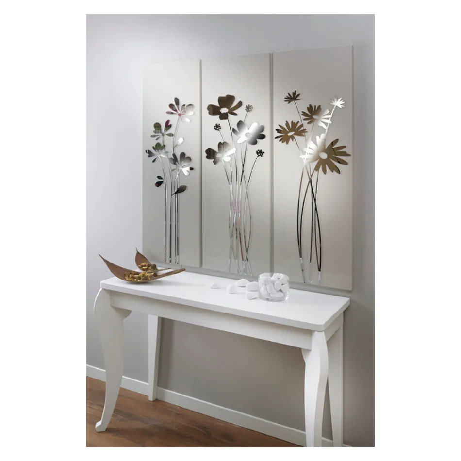 Përbërja e 3 paneleve që përshkruajnë 3 buqeta me lule të prodhuara në Itali - Colleen Viadurini