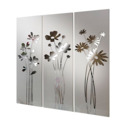 Përbërja e 3 paneleve që përshkruajnë 3 buqeta me lule të prodhuara në Itali - Colleen Viadurini