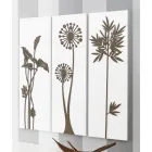 Përbërja e 3 paneleve që përshkruajnë kokat dhe gjethet e dushit të prodhuara në Itali - Eduardo Viadurini