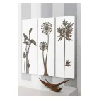 Përbërja e 3 paneleve që përshkruajnë kokat dhe gjethet e dushit të prodhuara në Itali - Eduardo Viadurini