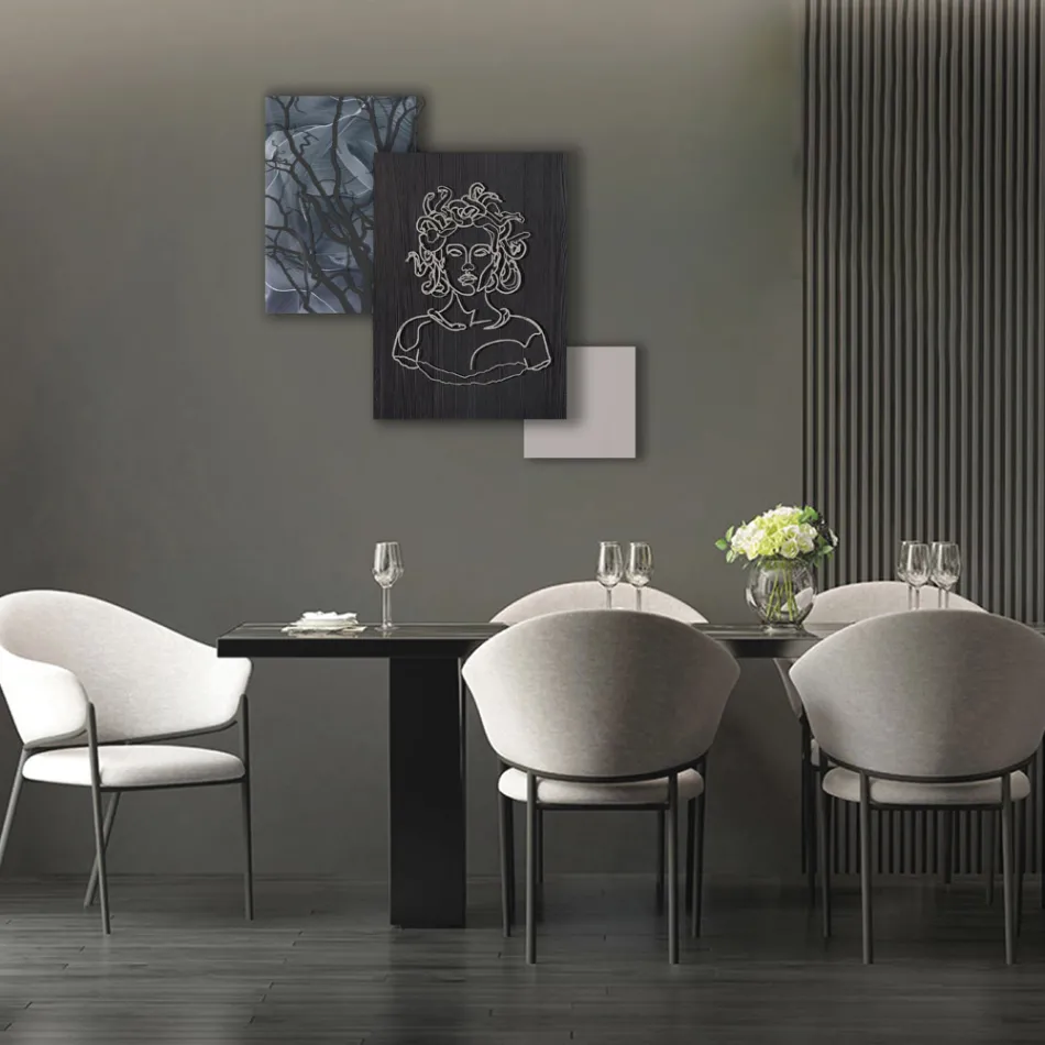 Përbërja e 3 paneleve me stilizimin e Medusa Prodhuar në Itali - Ichika Viadurini