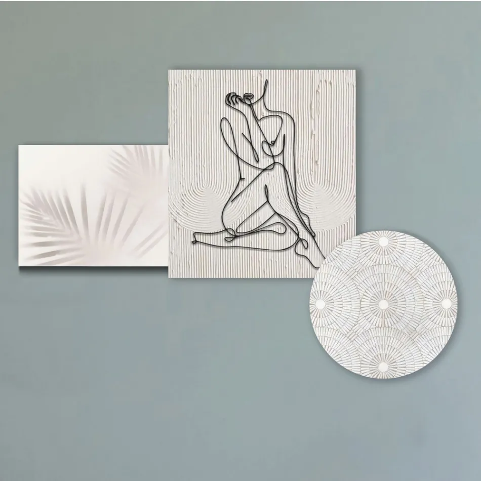 Kompozim prej 3 Panele me stilizimin e një gruaje Made in Italy - Kaori Viadurini