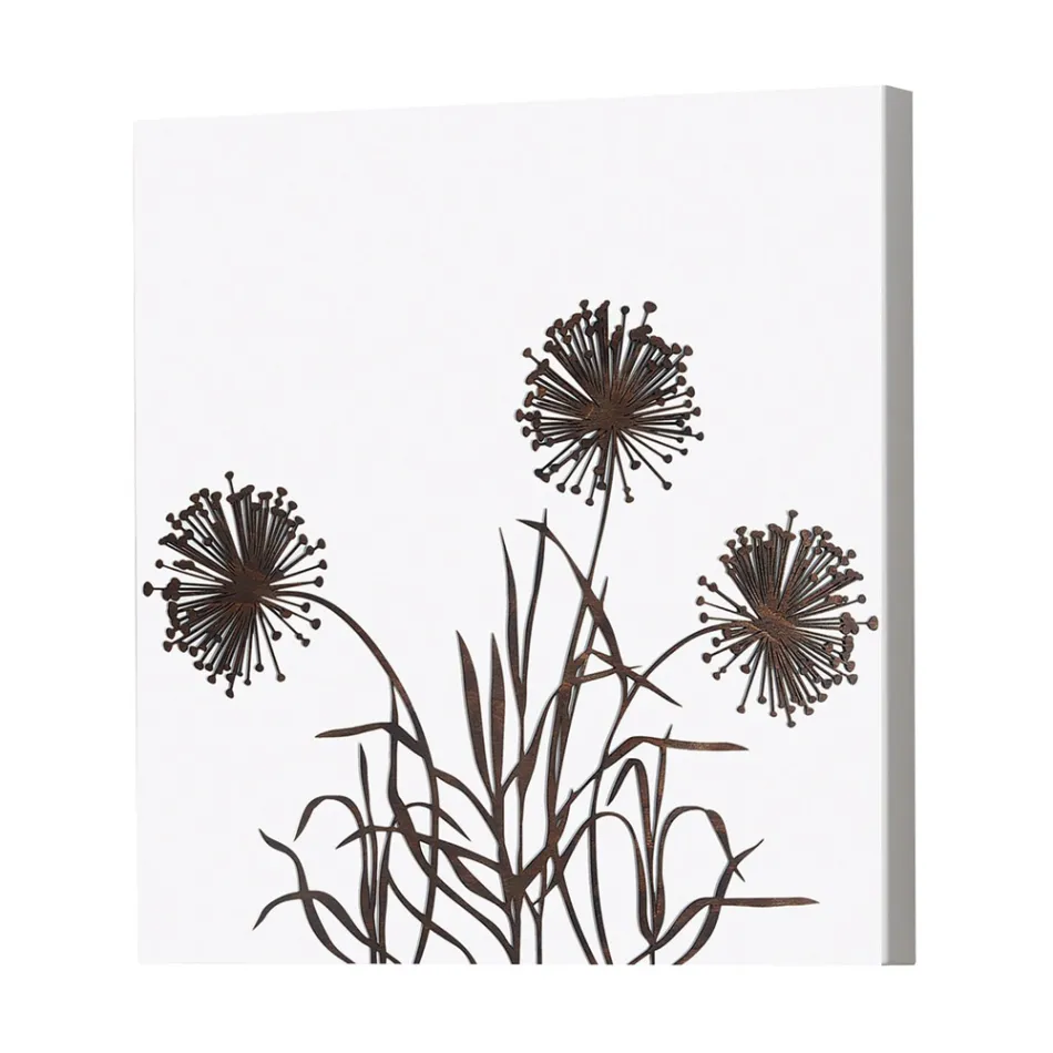 Përbërja e 4 paneleve me Hydrangeas, Allium dhe Thypha Made in Italy - Llogaritja Viadurini