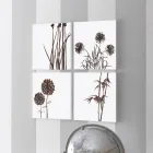 Përbërja e 4 paneleve me Hydrangeas, Allium dhe Thypha Made in Italy - Llogaritja Viadurini