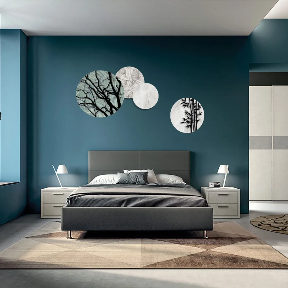 Përbërja e 4 paneleve të rrumbullakëta të prodhuara me lazer Made in Italy - Maeko Viadurini