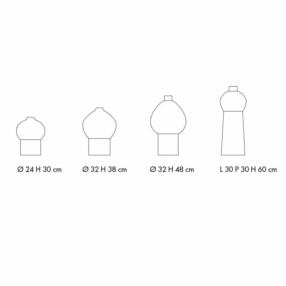 Përbërja e 4 vazove dekorative në qeramikë të zezë dhe të bardhë - Calicanto Viadurini
