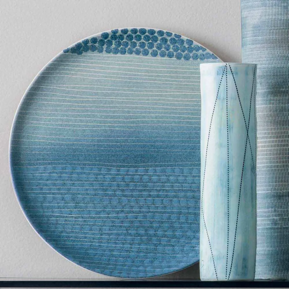 Përbërja e 4 vazove dhe pjesëve qendrore në Porcelani të pikturuar me dorë - Liberio Viadurini