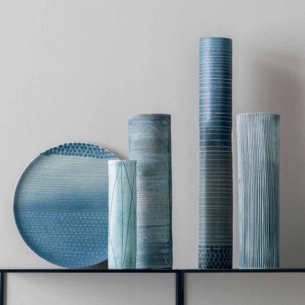 Përbërja e 4 vazove dhe pjesëve qendrore në Porcelani të pikturuar me dorë - Liberio Viadurini