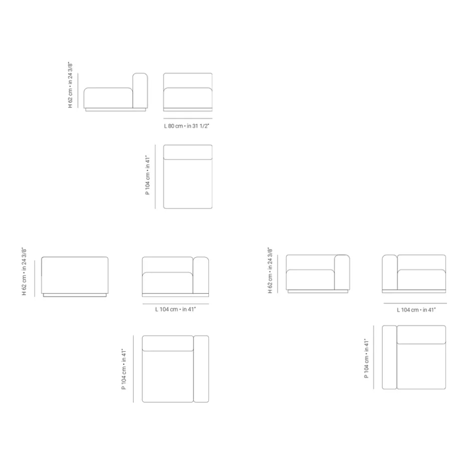 Përbërja e divanit të jashtëm Prodhuar në Itali - Bahias Viadurini