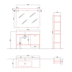 Përbërja e mobiljeve të bëra me dorë për banjo me dizajn modern në tokë - Farart3 Viadurini