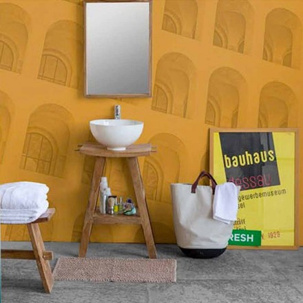 Përbërja e mobiljeve të banjës në tik të ngurtë të dizajnit modern - Azina Viadurini