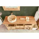 Përbërja e mobiljeve moderne të banjës në dru të ngurtë dru tik - i vockël Viadurini