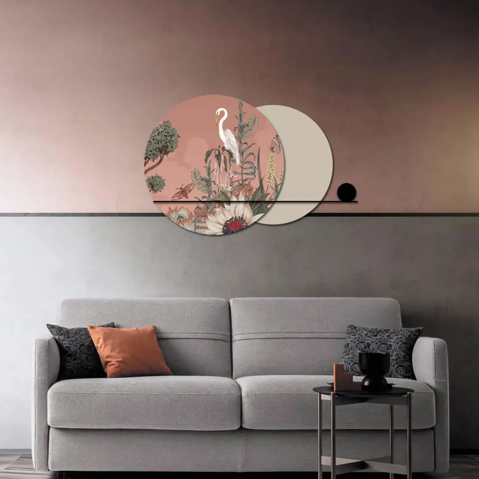 Përbërja e paneleve prej druri me printim tropikal Made in Italy - Haiti Viadurini