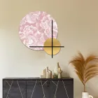 Përbërja e paneleve prej druri rozë ose jeshile me lule të bardha Prodhuar në Itali - Fixhi Viadurini