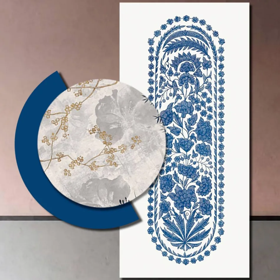 Përbërja e pikturave prej druri me printim abstrakt Prodhuar në Itali - Brazil Viadurini