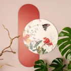 Përbërja e pikturave prej druri me printime fluturash dhe lulesh të bëra në Itali - Ekuador Viadurini