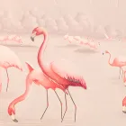 Përbërja e pikturave prej druri me printim flamingo Prodhuar në Itali - Bahamas Viadurini