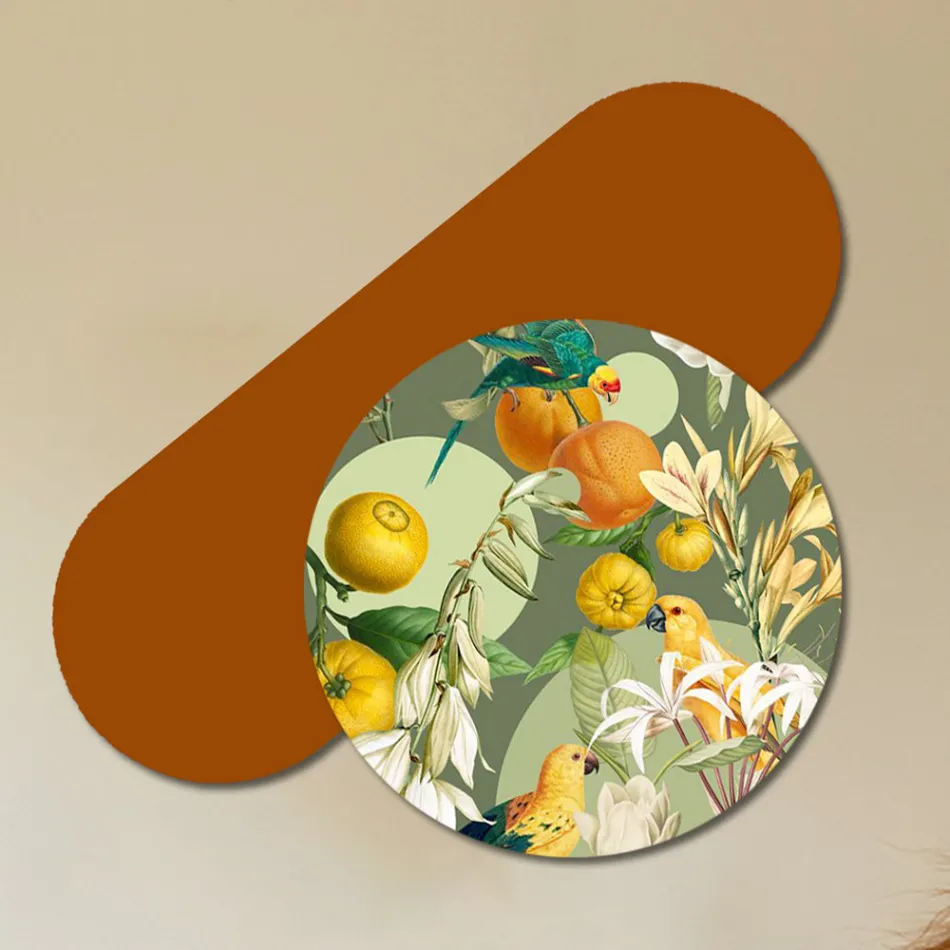 Përbërja e pikturave prej druri me printim papagalli Prodhuar në Itali - Egjipt Viadurini