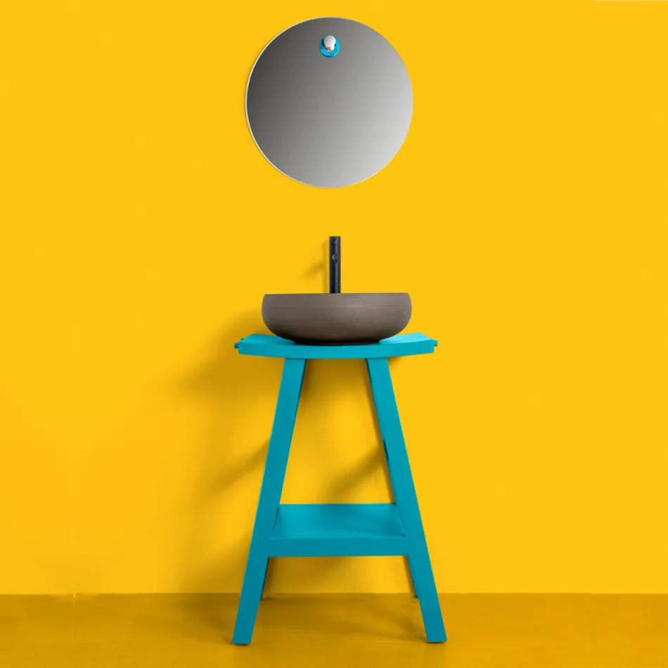 Përbërja e kabinetit të banjës pa pagesë Ngjyra blu duke përfshirë aksesorët - Maryse Viadurini