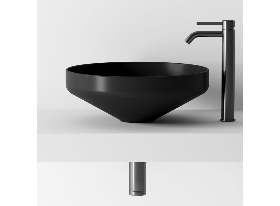 Kompozim i kabinetit të banjës me lavaman, bazë dhe pasqyrë Prodhuar në Itali - Hoscar Viadurini