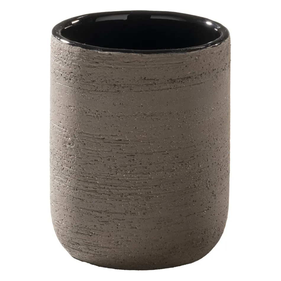 Përbërja e kabinetit të banjës së banjës me tavolinë të zezë me aksesorë të përfshirë - Carolie Viadurini