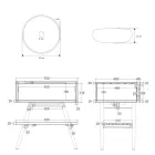 Përbërja e kabinetit të banjës së banjës me tavolinë të zezë me aksesorë të përfshirë - Carolie Viadurini
