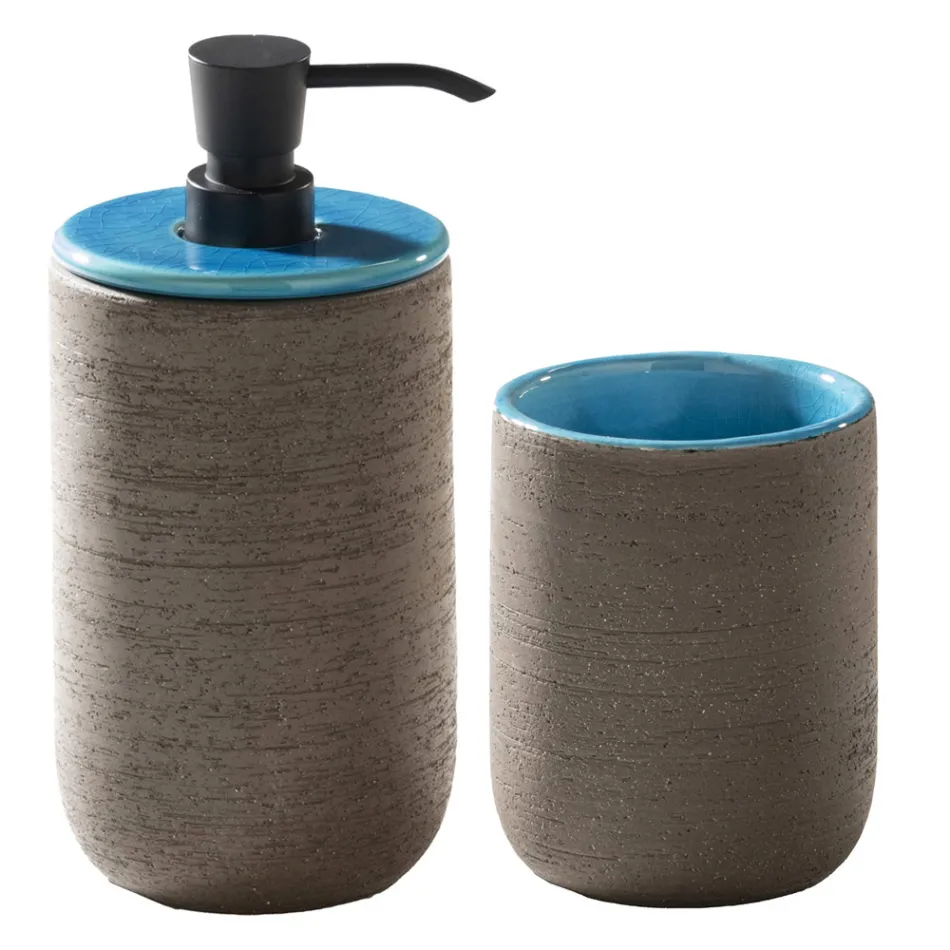 Kompozim i mobiljeve të banjës së dyshemesë me sirtar me dizajn blu - Georges Viadurini