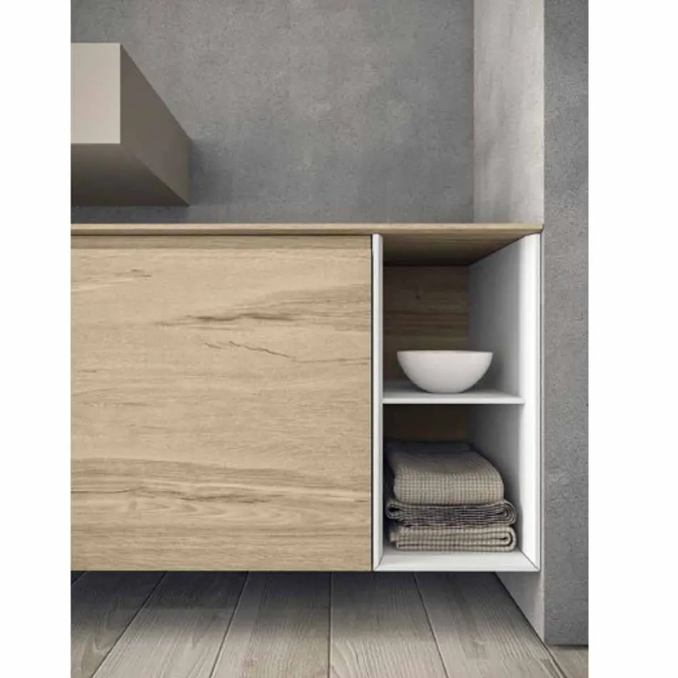 Përbërja moderne dhe e varur e mobiljeve të banjës, Projektimi i prodhuar në Itali - Callisi1 Viadurini