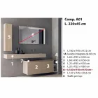 Përbërja moderne dhe e varur e mobiljeve të banjës, Projektimi i prodhuar në Itali - Callisi1 Viadurini