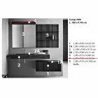 Përbërja për banjën e varur dhe modelin modern të prodhuar në Itali - Farart9 Viadurini