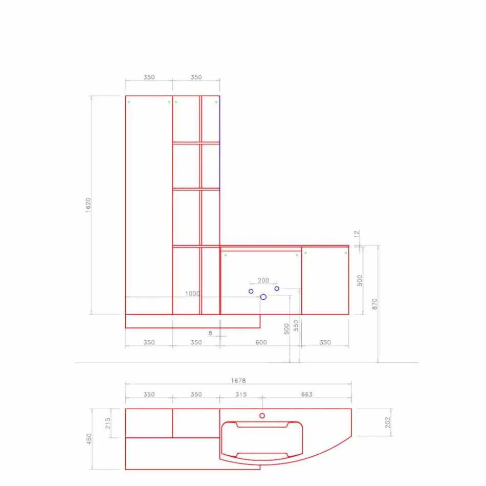 Përbërja e Banjës, Pezullimi i Dizajnit Modern Italian - Callisi10 Viadurini