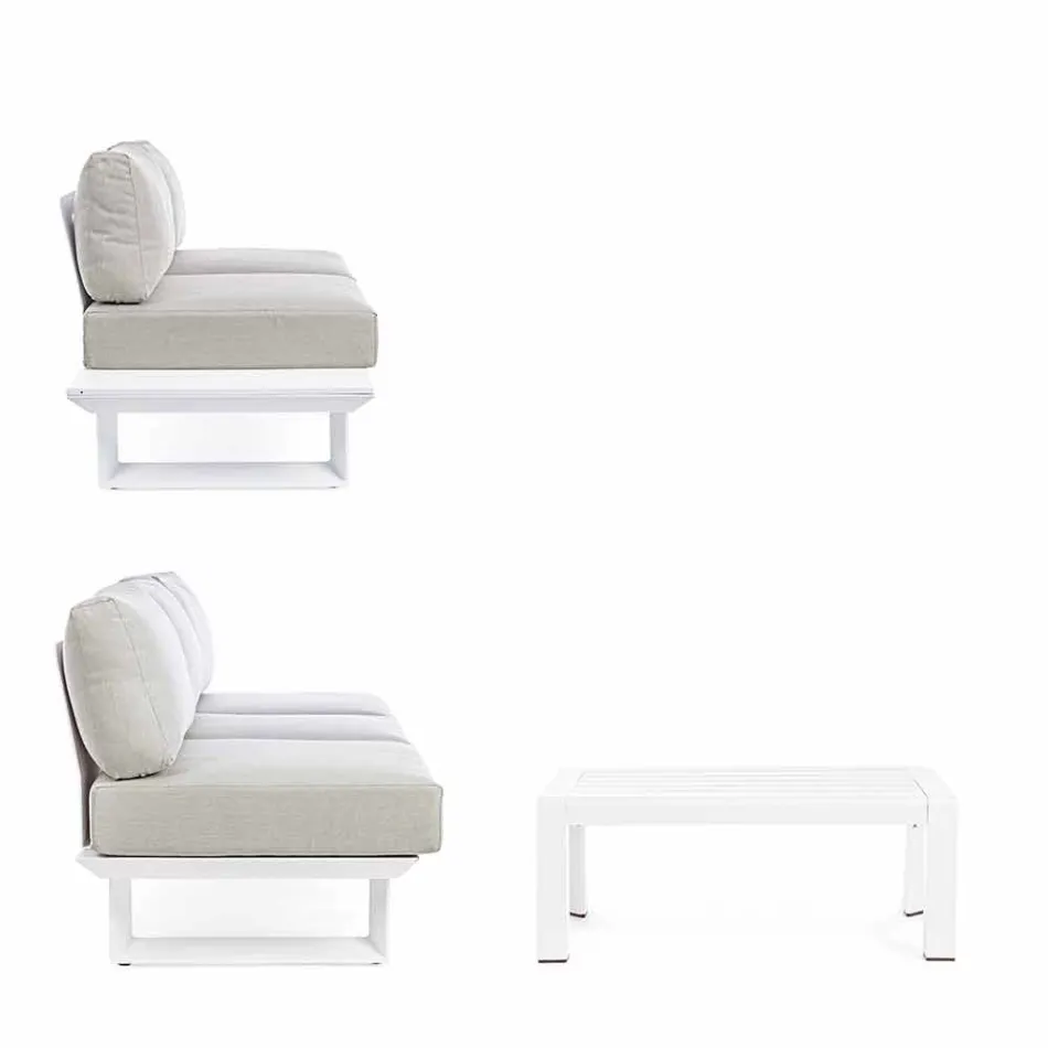 Përbërja e dhomës së ndenjes në natyrë në pëlhurë alumini dhe lëvizjeje shtëpie - Francine Viadurini