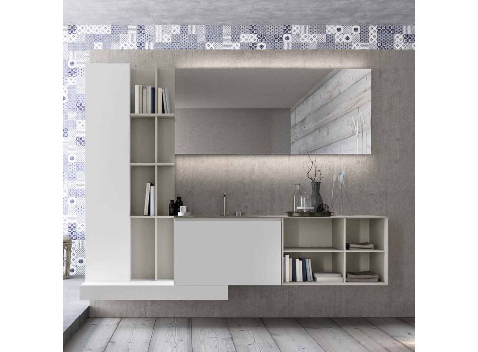 Përbërja e mobiljeve të banjës së pezulluar me dizajn modern të prodhuar në Itali - Callisi15 Viadurini